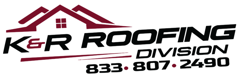 K&R Roofing Division logo with phone 833-807-2490